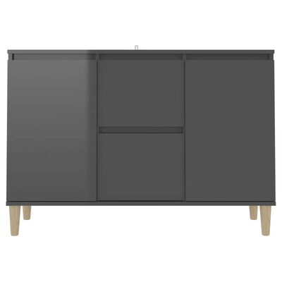 vidaXL Sideboard High Gloss Gray 40.7"x13.8"x27.6" Engineered Wood