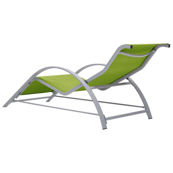 vidaXL Sunlounger Green Textilene Standard Sunlounger Rectangular