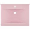 vidaXL Luxury Basin with Faucet Hole Matt Pink 23.6x18.1" Ceramic