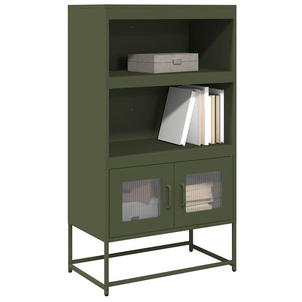 vidaXL Highboard Olive Green Cold-rolled Steel Medium Highboard