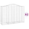vidaXL Gabion Basket Set of 2 Silver Galvanized iron Large