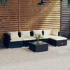 vidaXL Garden Lounge Set Black PE Rattan, Powder-Coated Steel, Glass