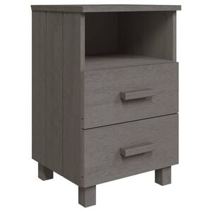 vidaXL Bedside Cabinet Light Grey Solid Pinewood Medium Bedside Cabinet
