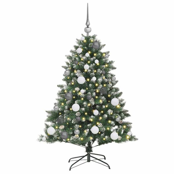 vidaXL Artificial Christmas Tree with 150 LEDs Green 47.24 in