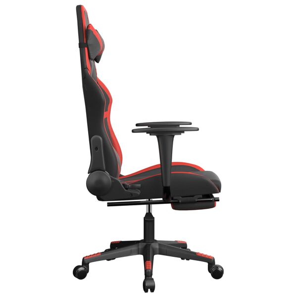 vidaXL Gaming Chair Black and Red Faux Leather, Metal, Plywood, Foam