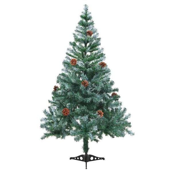 vidaXL Frosted Pre-lit Christmas Tree with Ball Set Pinecones 59.1"