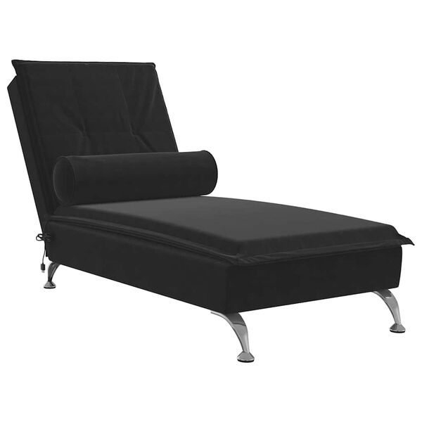 vidaXL Massage Chaise Lounge Black