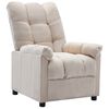 vidaXL Recliner Cream Polyester, Plywood, Iron, Sponge, PP Cotton Large