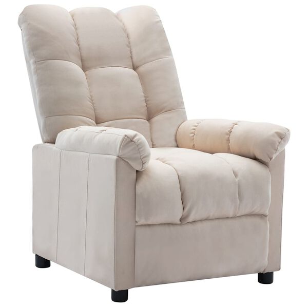 vidaXL Recliner Cream Polyester, Plywood, Iron, Sponge, PP Cotton Large