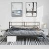 vidaXL Metal Bed Frame Black Powder-Coated Steel Full Metal Bed Frame