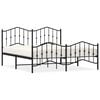 vidaXL Bed Frame Black Steel Double Bed Frame Rectangular Modern