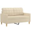 vidaXL Sofa Set Cream Polyester 2-seater and 3-seater Stylish Tough
