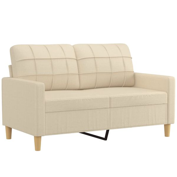 vidaXL Sofa Set Cream Polyester 2-seater and 3-seater Stylish Tough