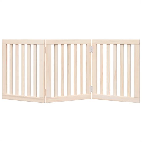vidaXL Dog Gate Set of 3 Poplar wood Foldable Dog Gate Rectangular