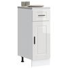 vidaXL Kitchen Base Cabinet High gloss white Engineered wood Compact