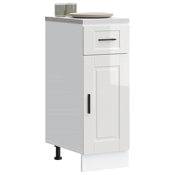 vidaXL Kitchen Base Cabinet High gloss white Engineered wood Compact
