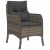 vidaXL Garden Dining Set Gray PE rattan, acacia wood, fabric Small