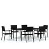vidaXL Garden Dining Set Black PE Rattan Medium Stackable