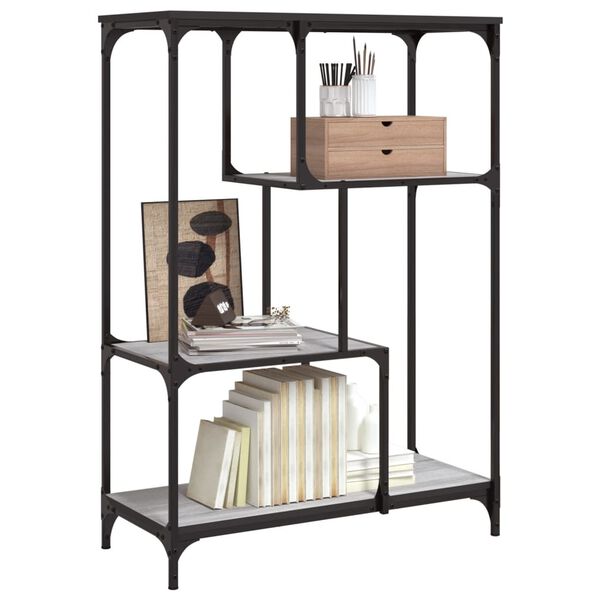 vidaXL Bookshelf Grey Sonoma Engineered wood and steel Medium