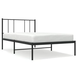 vidaXL Bed Frame Black Powder-coated steel Small Single Bed Frame