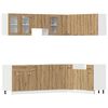 vidaXL Kitchen Cabinet Set Artisan Oak Engineered wood and glass Large