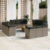 vidaXL Garden Sofa Set Grey PE rattan Large Garden Sofa Set Square