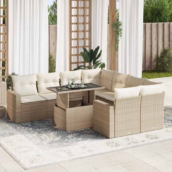 vidaXL Garden Sofa Set Beige