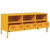 vidaXL TV Cabinet Mustard Yellow Cold-rolled Steel Medium TV Cabinet