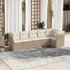 vidaXL Garden Sofa Set Beige Poly Rattan Large UV-resistant materials