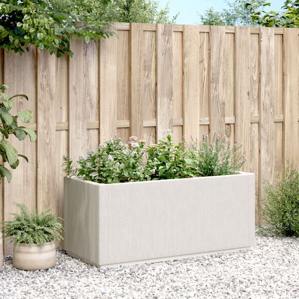 vidaXL Garden Planter White Polypropylene Medium Durable Planter