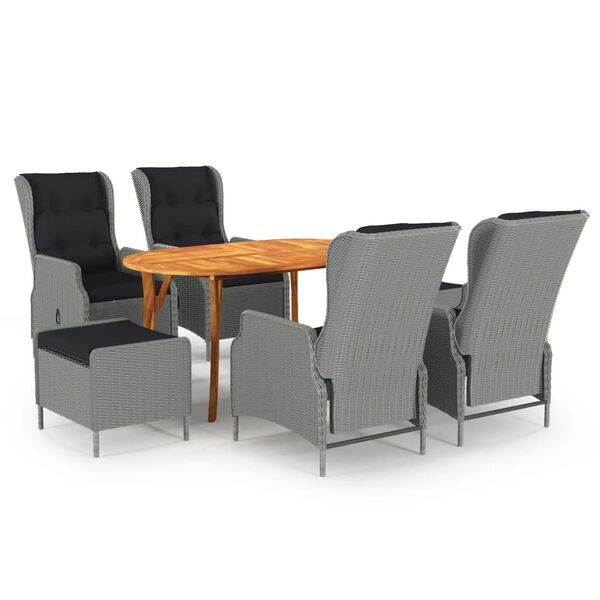 vidaXL Dining Set Light Grey, Black