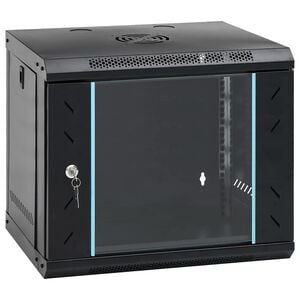 vidaXL Network Cabinet Black 20.87 x 17.72 x 17.72 in Steel