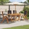 vidaXL Garden Chair Set of 4 Black Solid Acacia wood Standard Foldable
