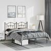 vidaXL Bed Frame Black Powder-Coated Steel King Size Bed Frame