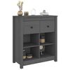 vidaXL Sideboard Grey Solid pine wood 27.6x13.8x31.5 in Sideboard