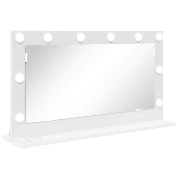 vidaXL Vanity Mirror White 80 x 45 x 18 cm Engineered wood and glass