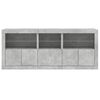 vidaXL Sideboard Concrete grey Engineered wood, glass Large Sideboard