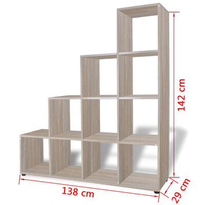vidaXL Staircase Bookcase/Display Shelf 55.9" Oak