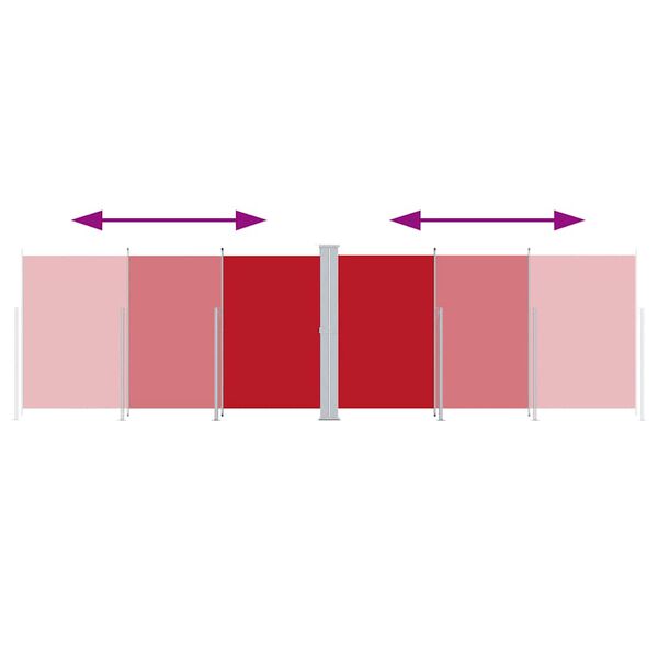 vidaXL Side Awning Red Polyester fabric with PU coating 70.9 x 236.2 in