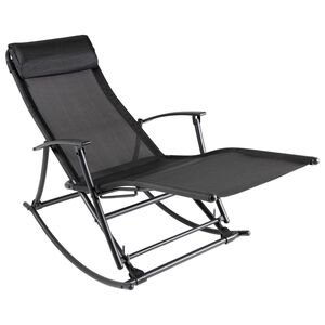 vidaXL Garden Chair Black Steel Standard Foldable Garden Chair