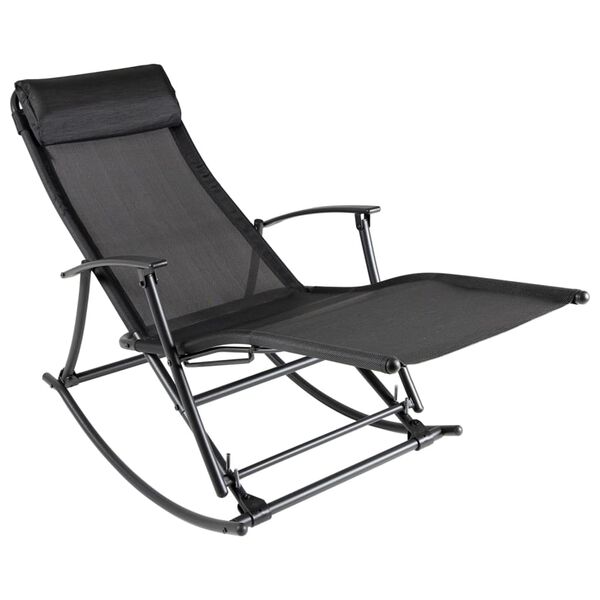 vidaXL Garden Chair Black Steel Standard Foldable Garden Chair