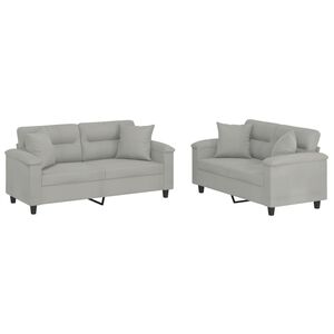 vidaXL Sofa Set Light grey