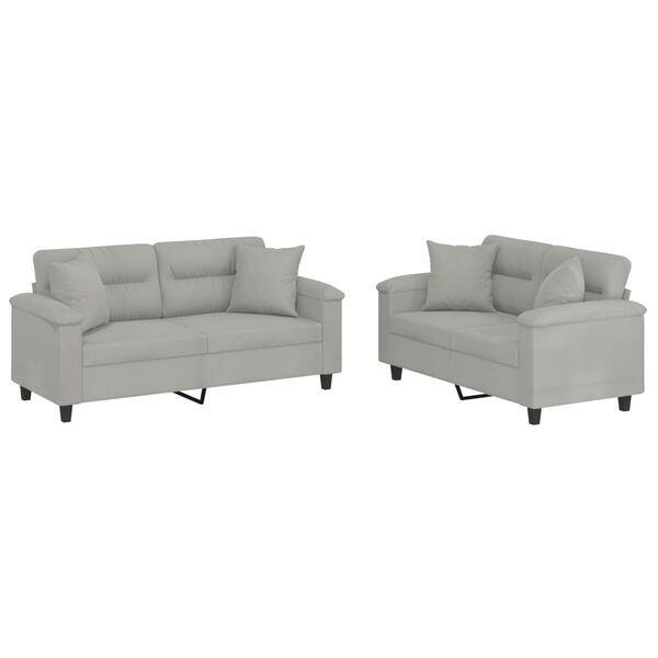 vidaXL Sofa Set Light grey
