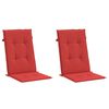 vidaXL Highback Chair Cushion Set of 2 Red 100% polyester