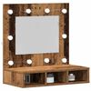 vidaXL Mirror Cabinet with Shelf Old wood 23.62 x 12.40 x 24.41 in