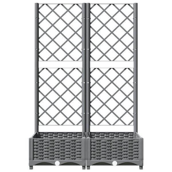 vidaXL Garden Planter Light Grey Polypropylene 31.5 x 15.7 x 47.8 in