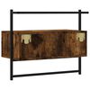 vidaXL TV Cabinet Smoked Oak Engineered Wood, Metal Wall Mounting