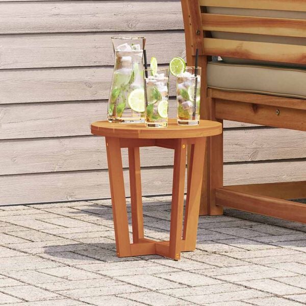 vidaXL Patio Side Table Round Ø15.7x15.7" Solid Wood Acacia