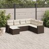 vidaXL Garden Sofa Set Brown, Cream White