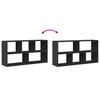 vidaXL Wall Shelf Black Engineered wood Compact Wall Shelf Rectangular
